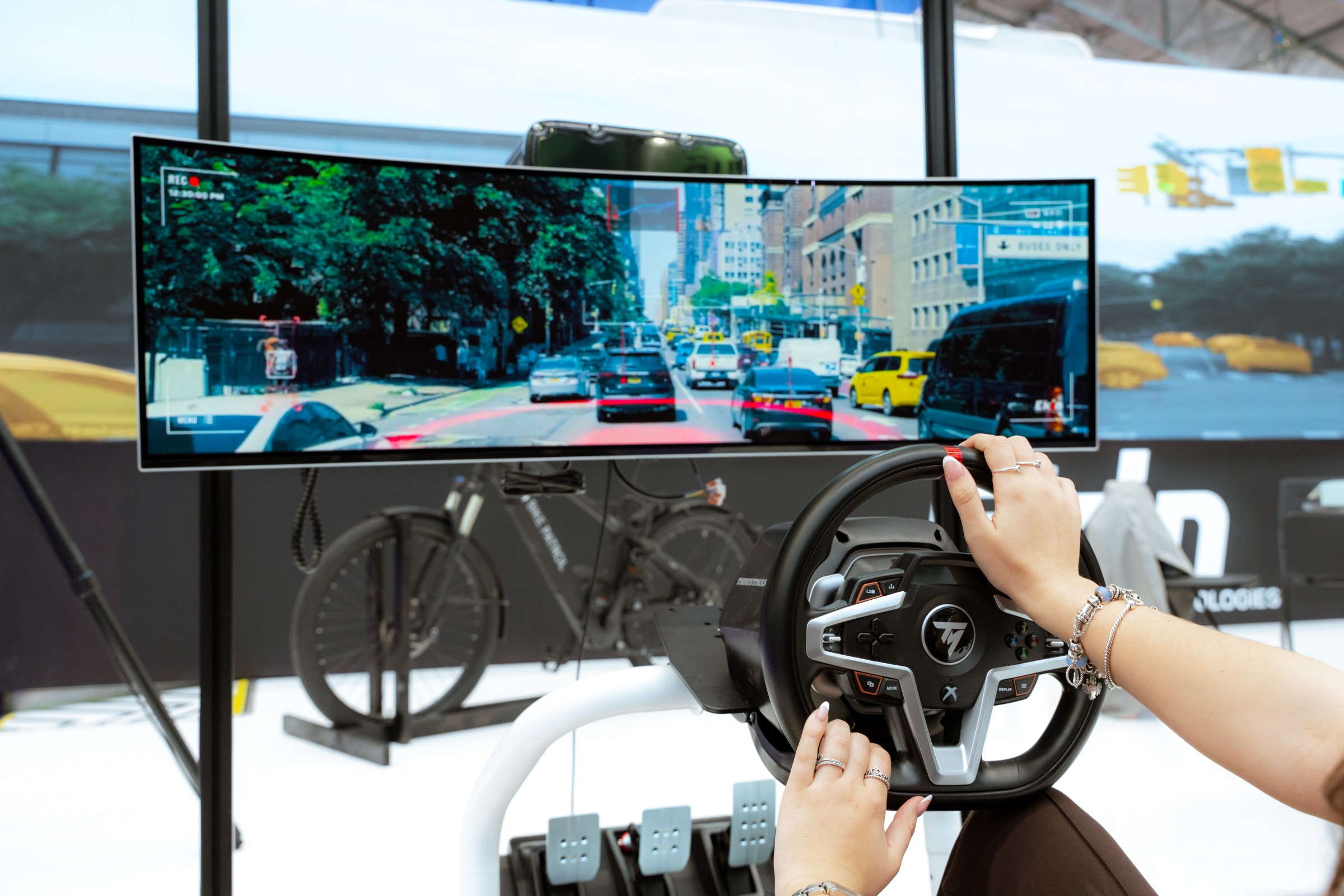 Visitor experiencing the Patrol G2 Simulator